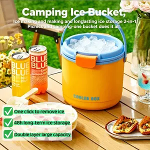 Food Grade Portable Ice Bucket, Home Ice Block Storage Box, Ice Mold, Outdoor Picnic Camping Insulation Tool, Essential Cooler Accessory