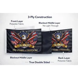 250th Anniversary USA Flag - 250 Years of Freedom 1776-2026 Double Sided Garden Flag | Patriotic Banner for Memorial Day - 4th of July Decorations Accessories for Garden Yard Porch Patio Lawn Outdoor Outside Decor