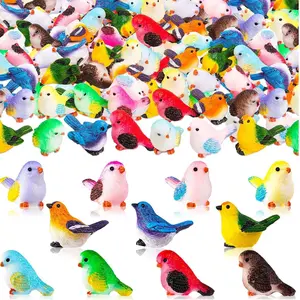 16pcs Miniature Bird Figurines Set, Resin Animals for DIY Craft Projects, Garden & Home Decoration, Dollhouse Accessories, Garden Sculptures Statues