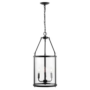 JONATHAN Y Edison Farmhouse Metal LED Pendant; for Living Room,Bedroom, Kitchen, Office
