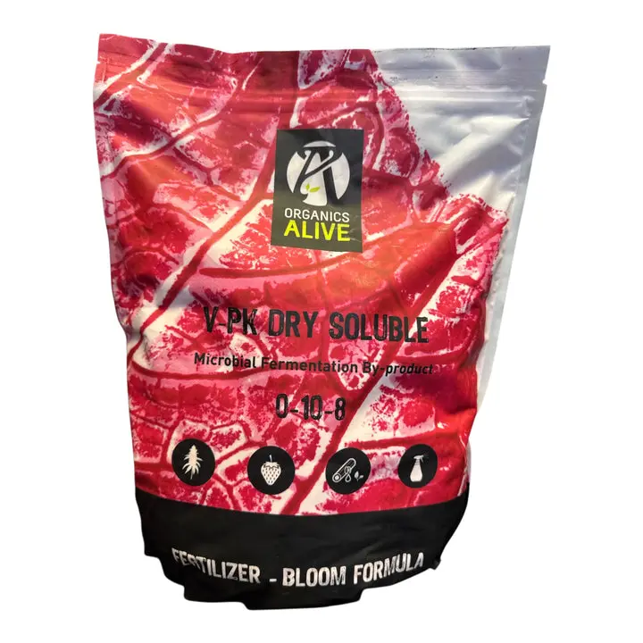 Organics Alive V-PK Dry Soluble Bloom Formula Organic Fertilizer, Microbially Fermented, Dissolves in Water, Encourages Strong Stacking, Supports Flower Initiation (Garden Supplies)
