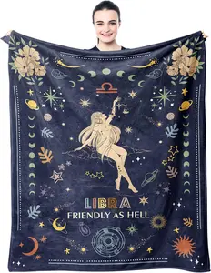 Libra Gifts Blanket 60"x50", Libra Gifts Women, Libra Zodiac Gifts, Gifts for Libra Women, Libra Birthday Gifts, Astrology Gifts for Women, Zodiac Constellation Horoscope Gifts for Her Wife