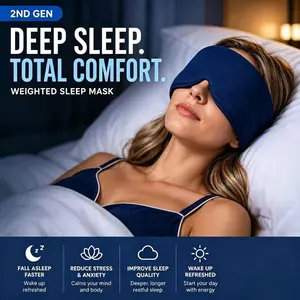 Mellow Sleep Lights Out Weighted Eye Mask Strapless 360° Wraparound Sleep Mask,Deep Pressure Relaxation Eye Mask for Better Sleep,Soft Comfortable Light Blocking Eye Mask for Travel,Naps,Stress Relief