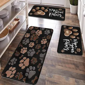 1PC Creative Paw Print Sponge Mat 'wipe Your Paws' Non-Slip Absorbent Floor Mat, Bathroom Pet Doorway Kitchen Mat
