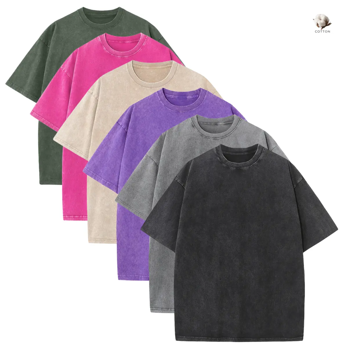 Washed Tee for Men Women Vintage Acid Wash Oversized Tshirt, Short-Sleeve Basic Round Neck Cotton Top - Comfortable Baggy Drop Shoulder Athletic Tunic, Multi-Piece Set Aesthetic Streetwear Hip Hop Gym Pump Cover acid springglowup,summervibes