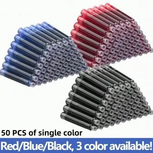 50 Ink Sacs 3.4mm Fountain Pen Ink Cartridges, 3.4mm Refills for School & Office, Blue, Colors, Essential Stationery Supplies