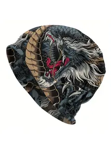 Men's Vintage Dragon Beanie - Trendy, Stretchable & Breathable Ski Cap