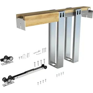 36"x 80" Pocket Door Frame Kit with 120LBS Soft Close Mechanism and Galvanized Steel Studs, for 2x4 Stud Wall, Suitable for 24"-36" Wide Doors, Easy to Install