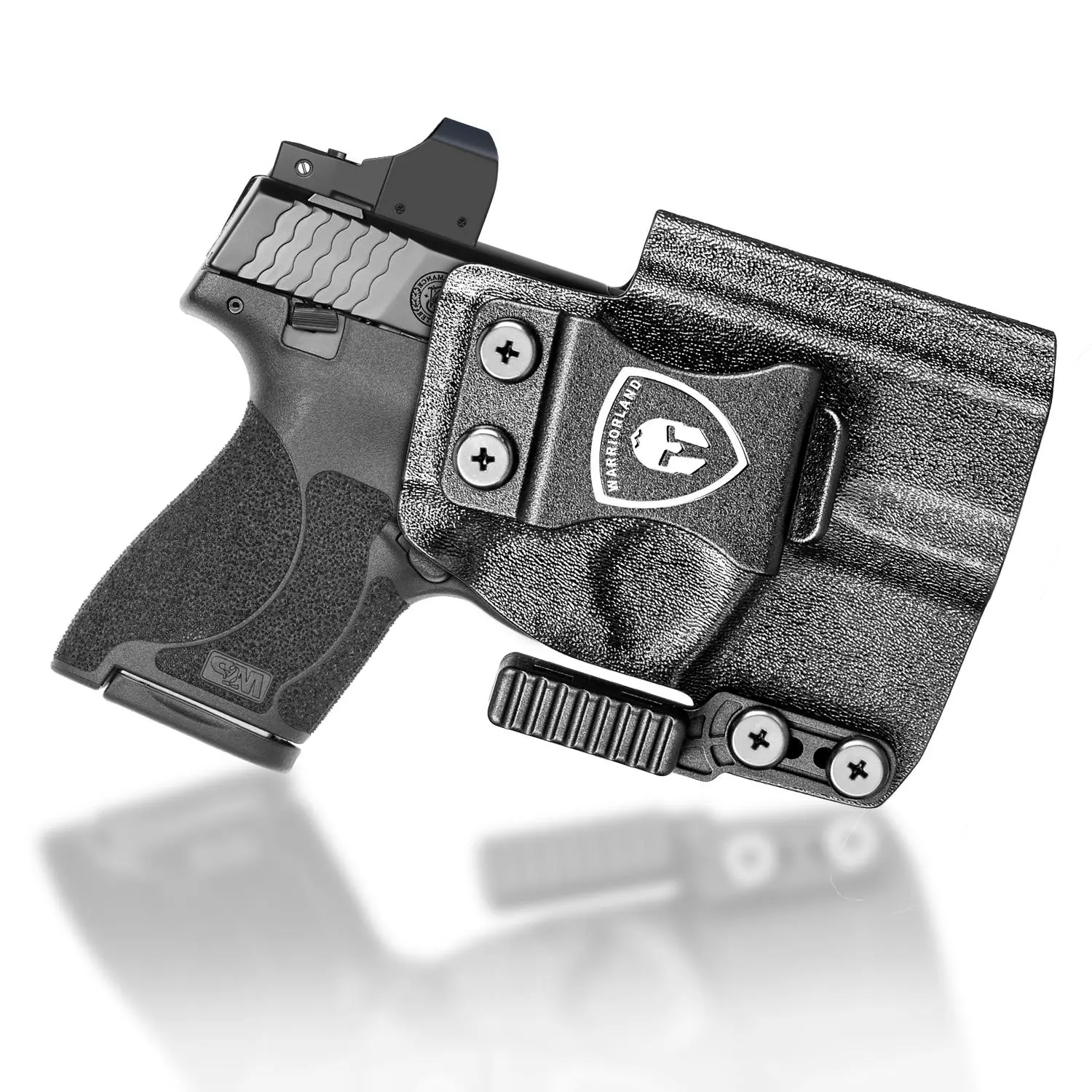 WARRIORLAND IWB 0.08 inch Kydex Concealment Holster for S&W M&P Shield 9/380 EZ & Equalizer, Optics Ready, Adjustable Cant & Retention, Full Length Sweat Shield, Claw Attachment, 2 Extra Screws for Max Concealment