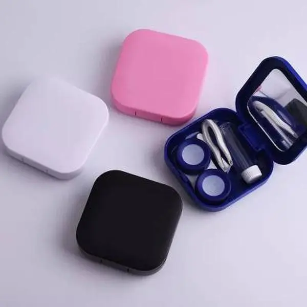 Contact Carrier Case Tweezer Set - Includes 1 Carrier Case 1 Contact Holder 1 Pair of Tweezers & 1 Solution Vial for Precise Handling Kit