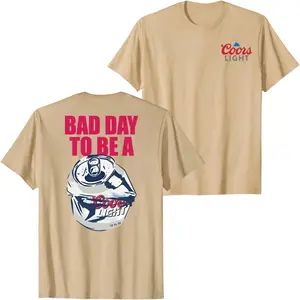 Coors Light Crushed Can Graphic T-Shirt, Bad Day To Be A Beer Funny Back Print Tee, Vintage Retro Brewery Streetwear Shirt, Unisex Summer Casual Graphic Top