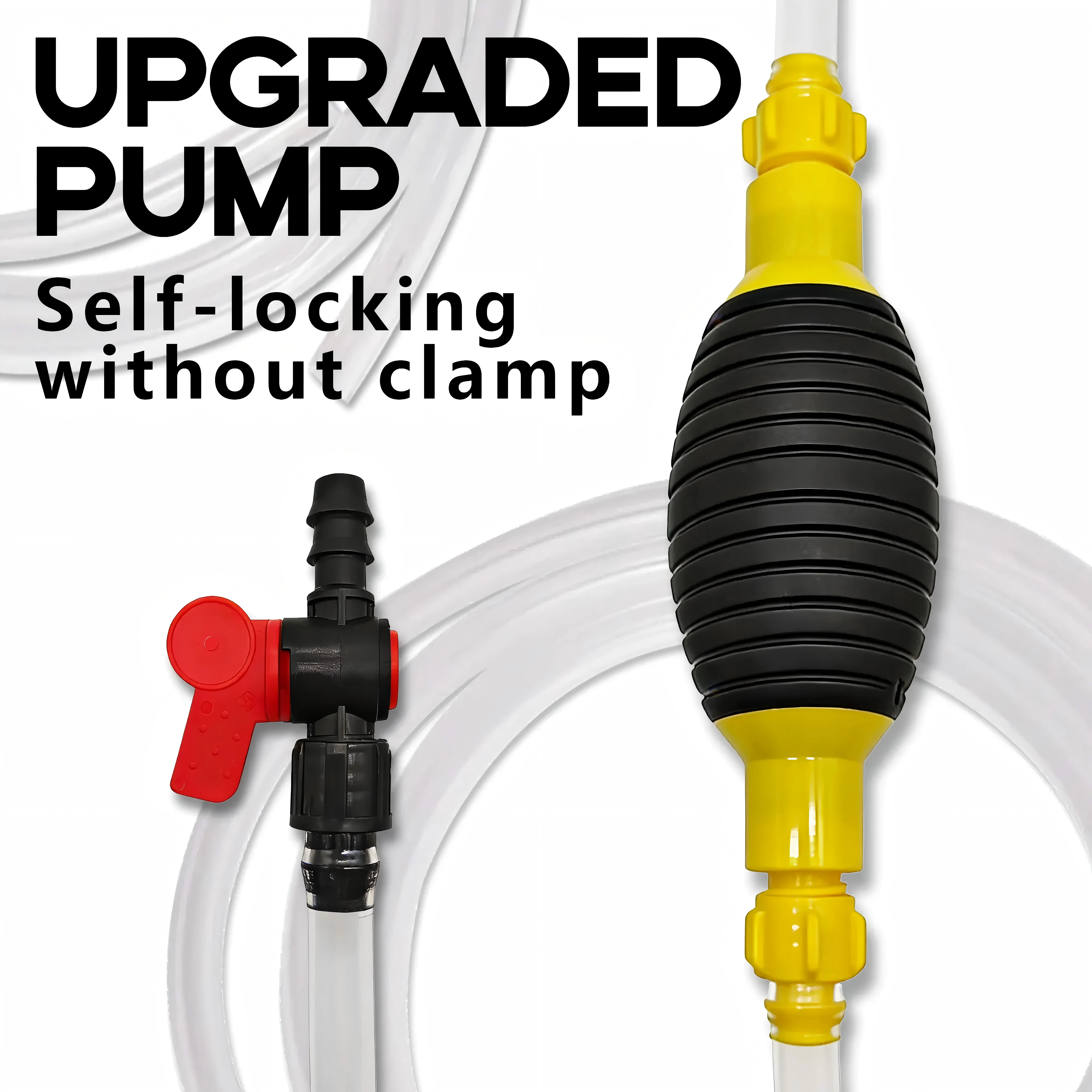 2 in 1 Manual Oil Pump Dual Flow Hand Siphon Pump with Valve Portable Fuel and Water Transfer Tool for Efficient Transfer