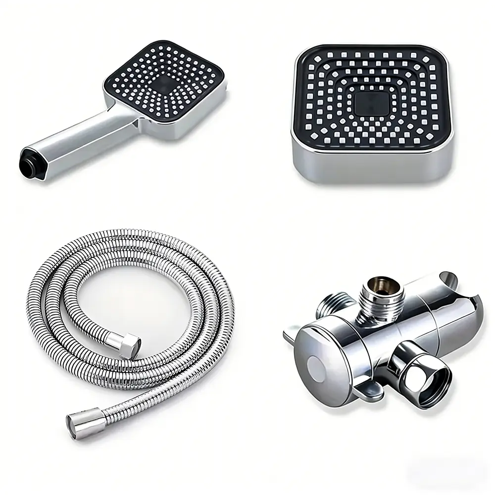【Shower upgraded】ABS material Shower A High-Flow Large Nozzle and Handheld Shower Head,Two-In-One Shower Set, Shower Long Hose, Three-Way Water Distributor Bathroom