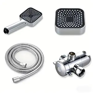 【Shower upgraded】ABS material Shower A High-Flow Large Nozzle and Handheld Shower Head,Two-In-One Shower Set, Shower Long Hose, Three-Way Water Distributor Bathroom
