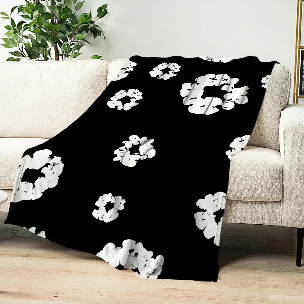 Luxury comfort soft plush blanket D-Denim for sofa fashion living room office bedroom travel gift single-sided T-Tears printed