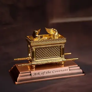 Artisan-Made Golden Ark of The Covenant Figurine - A Spiritual Decorative Small Container Perfect for Different Room Styles, Great for Hanukkah, Ramadan, And Easter - Appropriate for Indoor And Outdoor Settings, Easter Gift Ornament