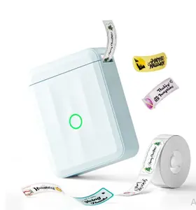 NIIMBOT Label Maker D110 Upgraded Mini Portable Label Printer Inkless Labeler Sticker Bluetooth Rechargeable Thermal Label Maker Machine with Tape(Blue)