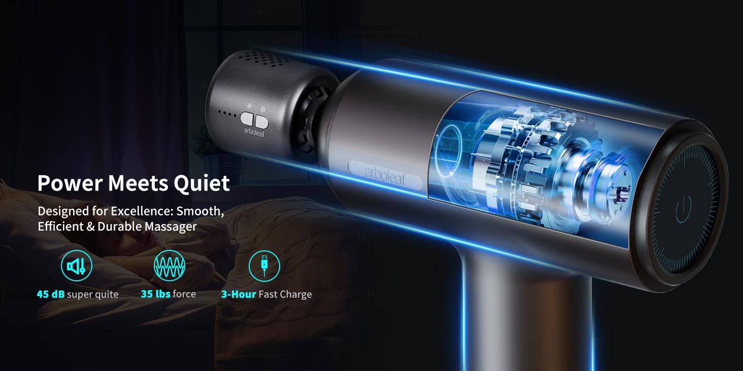 arboleaf Thermacool Massage Gun with Heat and Cold, 6 Speeds Muscle Massage Gun Deep Tissue with Case, Powerful Percussion Massager for Home Gym Office Muscle Back Pain Relief, Gift