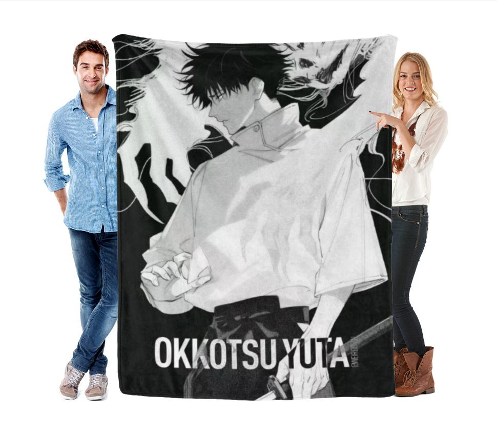 Jujutsu Kaisen JJK Inspired Yuta Okkotsu Anime Blanket for Fans, Ultra Soft Flannel Throw, Cozy Lightweight Yuta Blanket for Sofa Couch Bed, Warm All Season Gift