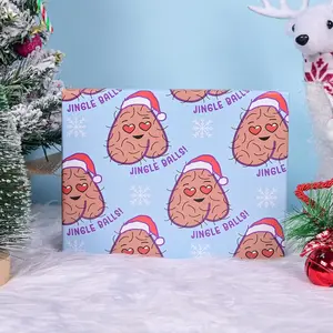 Funny Santa Xmas Wrapping Paper, 67 Meme Funny Christmas Wrapping Paper, Funny Christmas Wrapping Paper Roll for Women Men Adult Grandma - Naughty Male Gift Wrap Paper Bulk Folded Flat Inappropriate Jingle Balls Gift Wrapping Paper for Holiday Birthday
