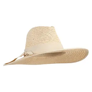 Women's Fedora Crown 3.5" Flat Wide Brim Hat