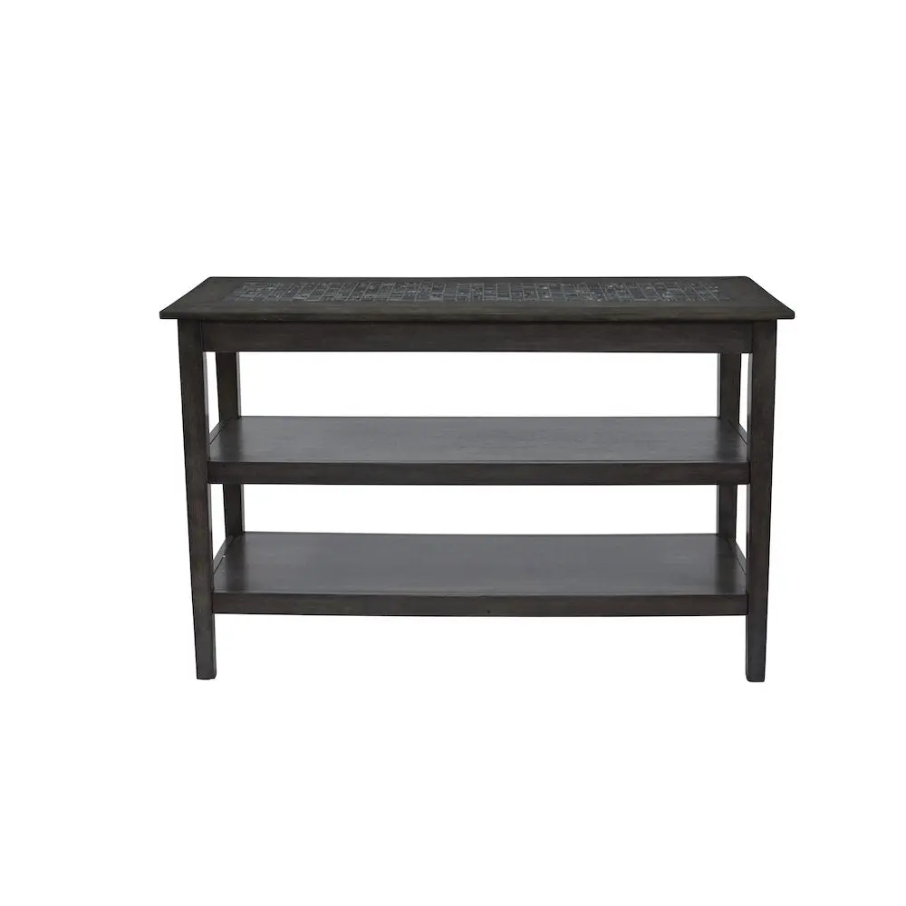 Baroque Sofa 48" Sofa Table with Mosaic Tile Inlay