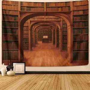 Vintage Bookcase Pattern Tapestry, Wall Hanging Decor for Home Living Room Bedroom, Home Decor, Room Decor, Bedroom Accessories