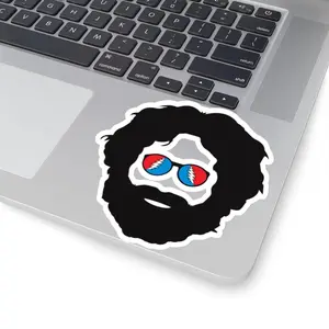 Jerry Garcia Kiss-Cut Stickers - Grateful Dead Stealie Sticker, I miss Jerry, Music Lover Gift, Rock Band Decor, Laptop Decal, Hippie Style