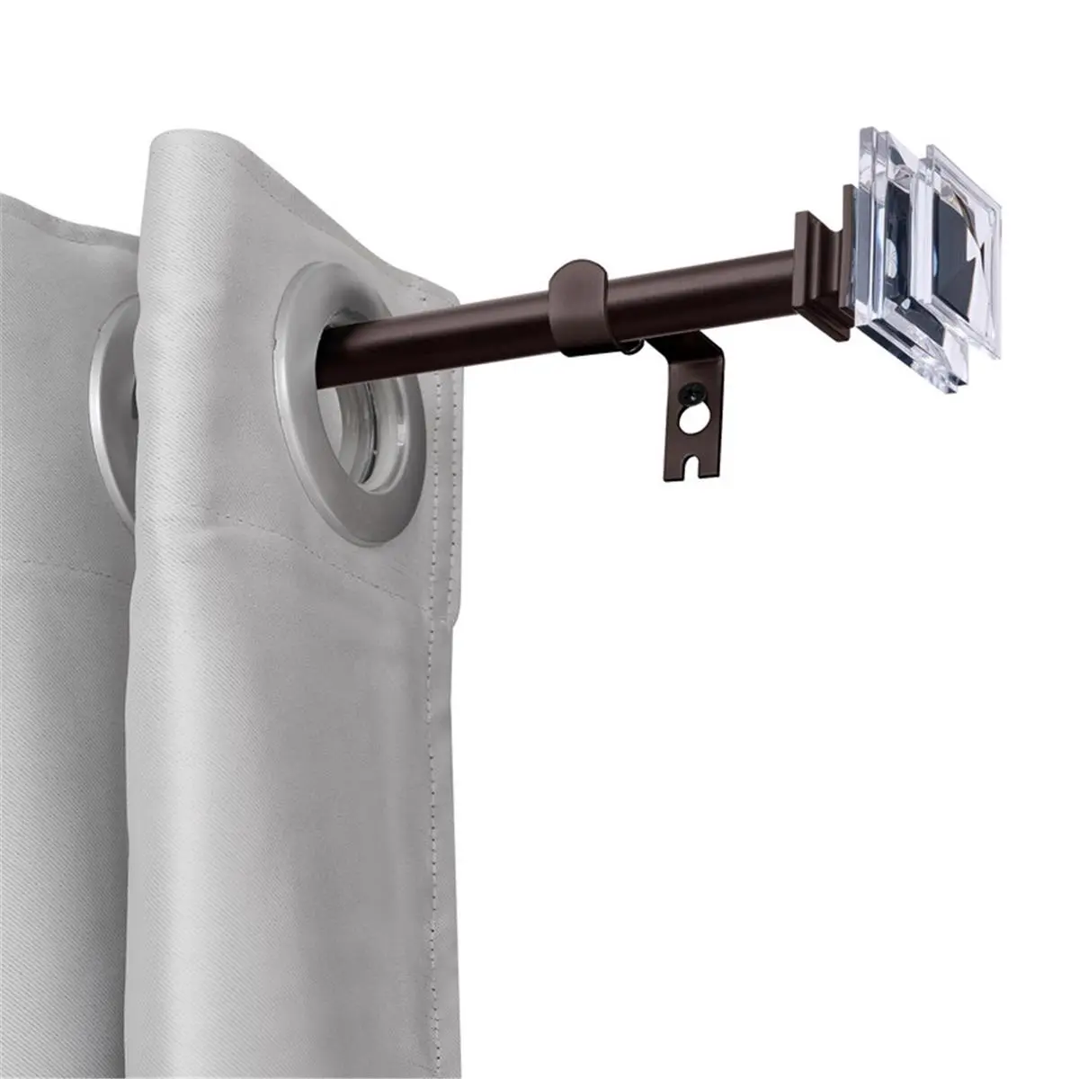 212 MAIN All-Metal Wall Mounted Curtain Rod Complete Kit - 3/4 in Diameter Telescopic Adjustable Curtain Rod, 28-48 in Length, Oil Rubbed Bronze Decorative Drapery Pole for Bedroom Windows, Curtain Rods Adjustable