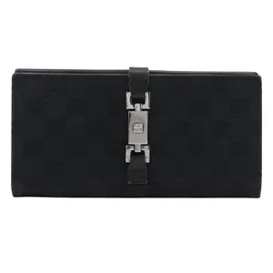Pre-owned GUCCI Canvas Small Leather Goods Jackie GG Long Wallet