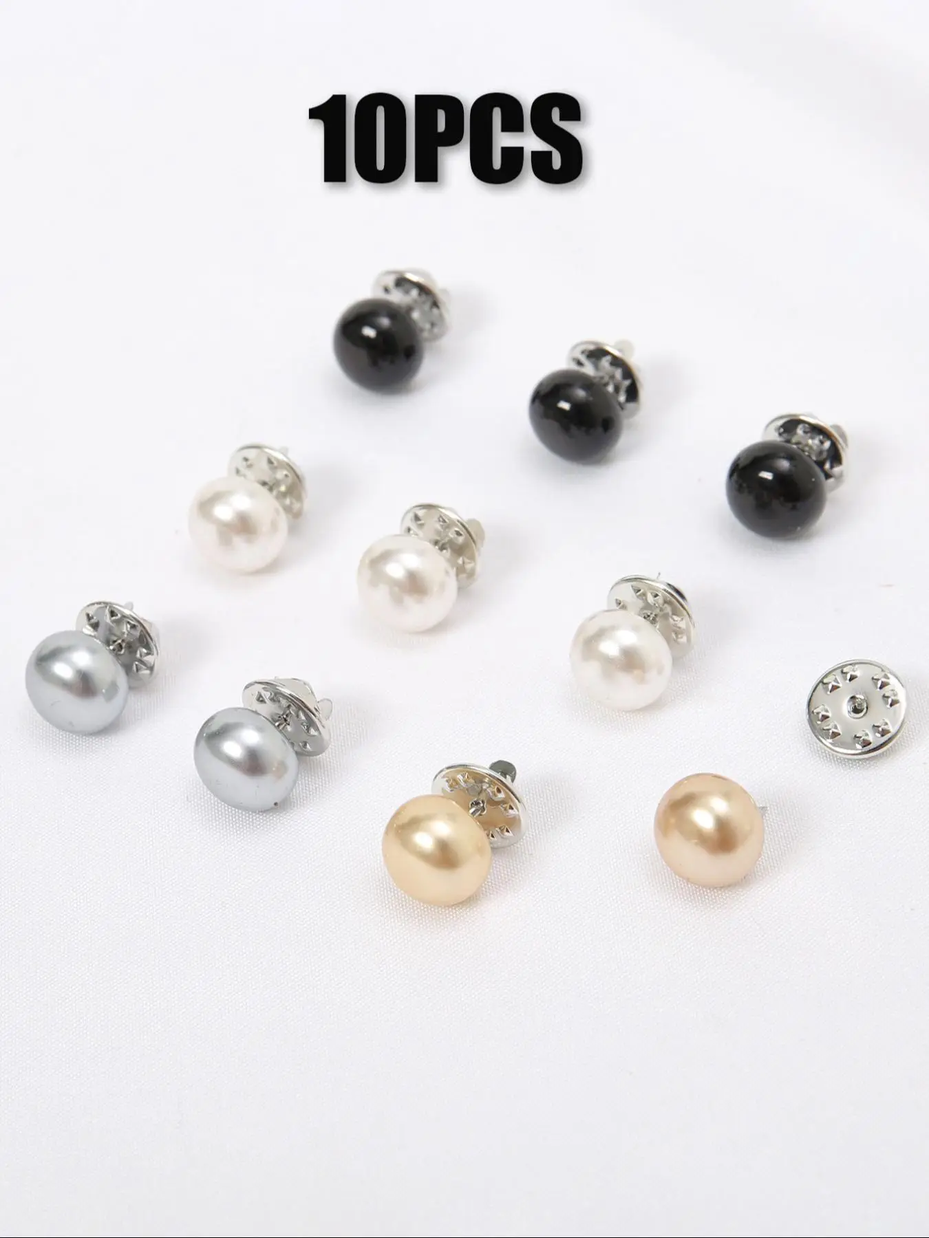 Solid Color Pearl Decor Safety Pin, Durable Fixed Pin for Women's Shirt Sweater, Fashion Accessories for Daily Wear