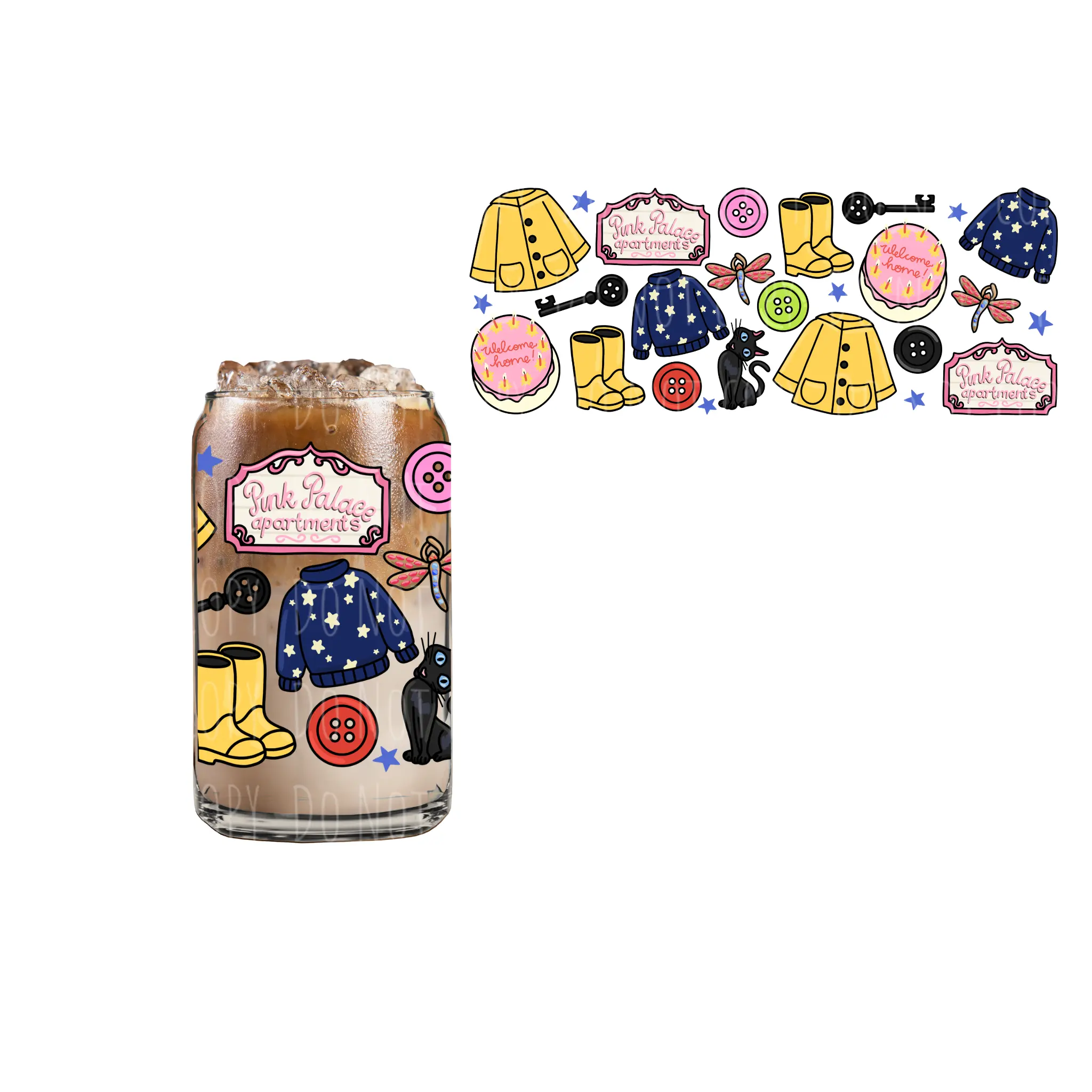 Pink Palace (DOUBLE SIDED) UVDTF 16oz cup wrap
