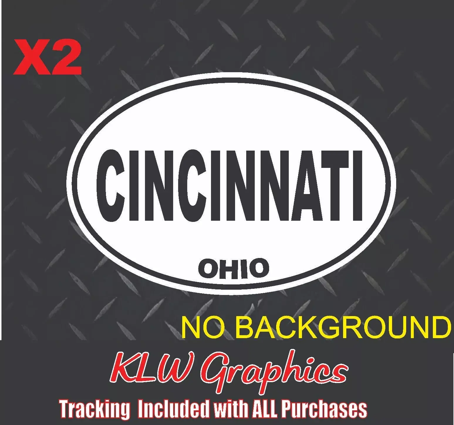 Cincinnati Ohio Oval Black White Full Color Vinyl Decal Sticker State Car Diesel Truck Home OH USA