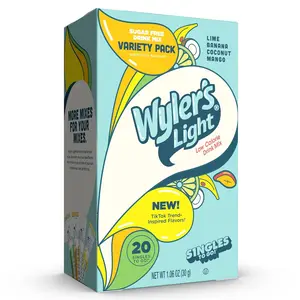 Wyler's Light Singles to Go Powder Packets, Water Drink Mix, Variety Pack, Sugar & Caffeine Free, On-The-Go (2 Pack) drinkpackets