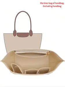 2026 Fall & Winter Felt Bag Organizer, Multi-pockets Bag Insert for Handbag, Versatile Storage Pouch, Bag Accessories for Women, Purse Organizer insert Compatible with Longchamp Le Pliage, Tote Handbags Shaper with 8 Compartments, gifts for ladies