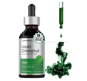 Horbäach Liquid Chlorophyll Drops | 2 fl oz | Natural Peppermint Flavor | Vegan, Non-GMO & Gluten Free Formula