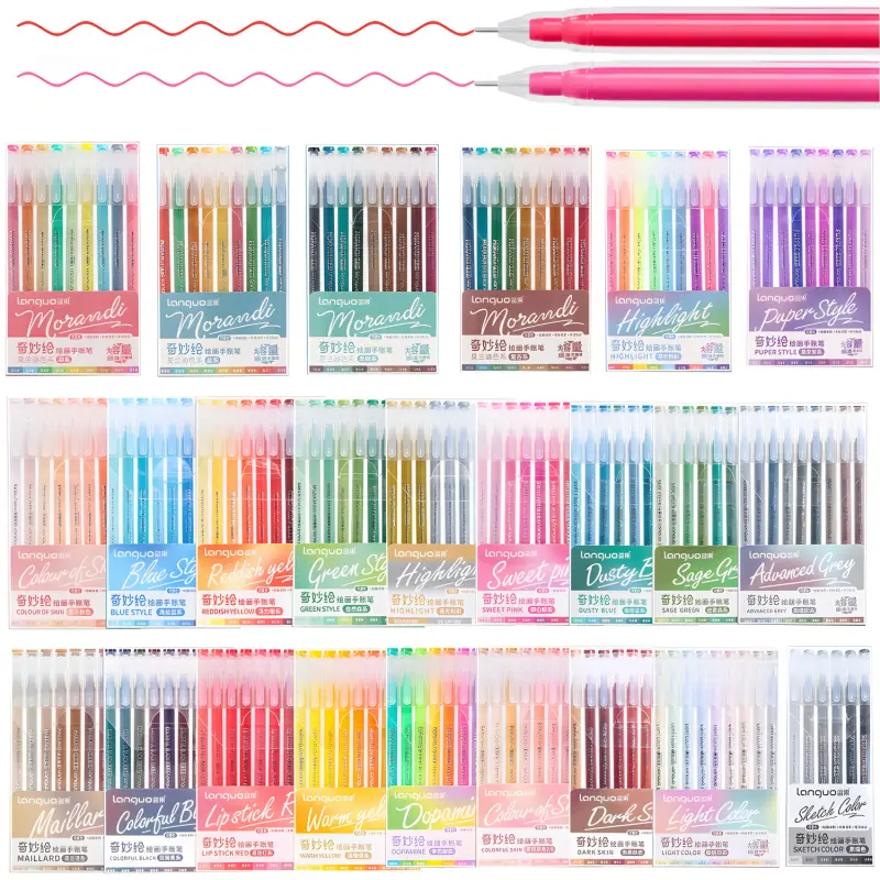 Colored Gel Pens Set,Drawing Pens Set,Professional Color System,0.6mmNeedle Tip,Rich Color Large Capacity Ink Pens,Art Supplies For Diary,Card,DIY,Coloring, Doodling, Scrapbooking Supplies Stackable colors, Art Markers Set