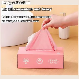 3-Pack Disposable Pull-Out Dish Towels Ultra-Fine Fiber Lint-Free Oil & Stain Removing Rags for Kitchen Dishwashing Pot Cleaning Range Hood Furniture Glasses Shoes Mobile Phone Screens Office Desks