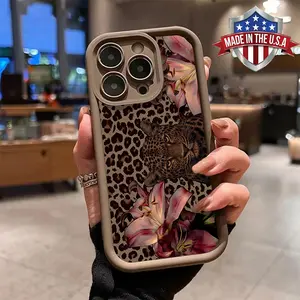 Stylish Leopard Lily Floral Wild Cat Pattern Case for iPhone 17 16 15 14 Pro Max 13 12 11 XR XS Plus Air Slim Shockproof Anti Scratch Protective Durable TPU Cover