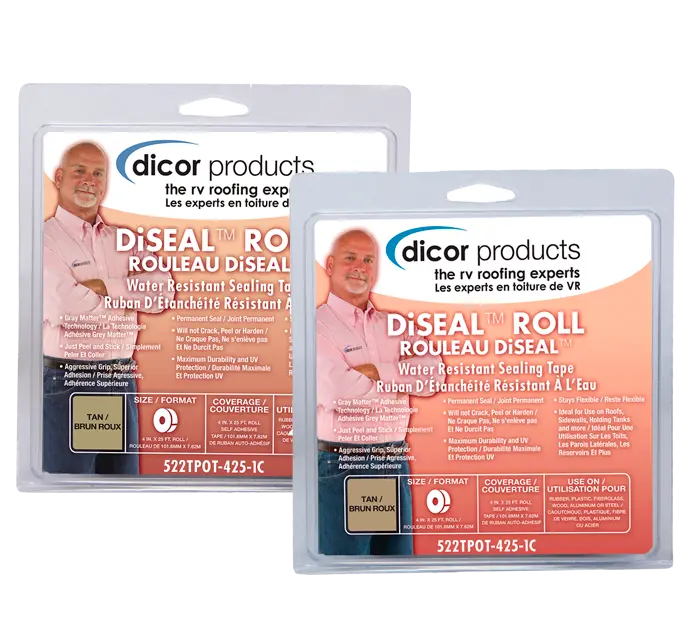 Dicor Multi-Roll Sealing Tape, 4 in. x 12.5 ft., White - Roll, Gray Matter Adhesive, UV Protection, Water-Resistant, Stays Flexible, Superior Adhesion, Maximum Durability, Permanent Seal, Excellent for Seams
