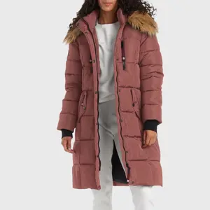 CANADA WEATHER GEAR Women's Winter Jacket - Heavyweight Long Length Bubble Puffer Parka - Wild Ginger, Size X Large