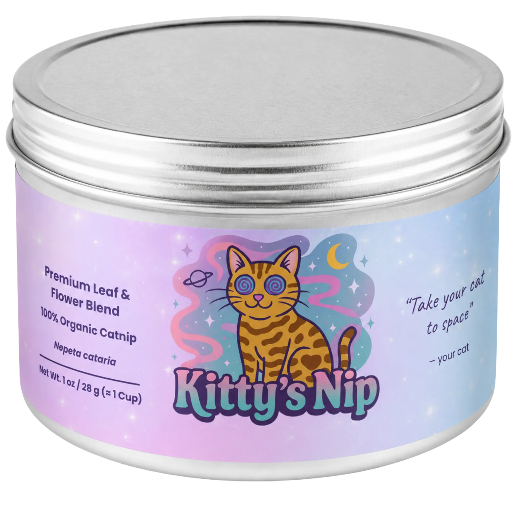 Kitty's Nip Organically Grown Catnip for Cats | Premium Leaf and Flower | 1 oz Reusable Tin (about 1 cup)