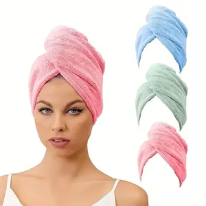 Quick-Drying Microfiber Hair Towel, Ultra-Absorbent Solid Color Hair Cap for Home and Travel - 1pc, Hair Towel