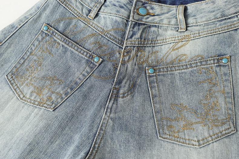 Inflation Y2K streetwear black jeans | embroidered wide-leg denim