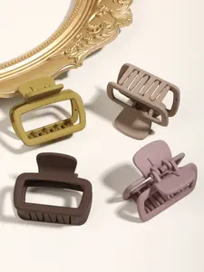 4 small matte matte hair clip, retro temperament hollow small square hair clip, daily commuting date all-match lady hair clip, half hair, hair, broken hair clip, Hair Claws
