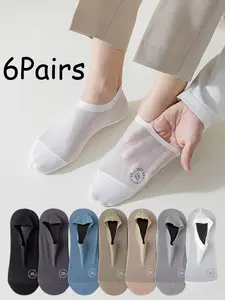 Men's Summer Comfortable Seamless Socks, Lightweight Breathable Soft Elastic Mesh Fabric, Perfect Gift for Office Business Casual Athletic Outdoor Sports