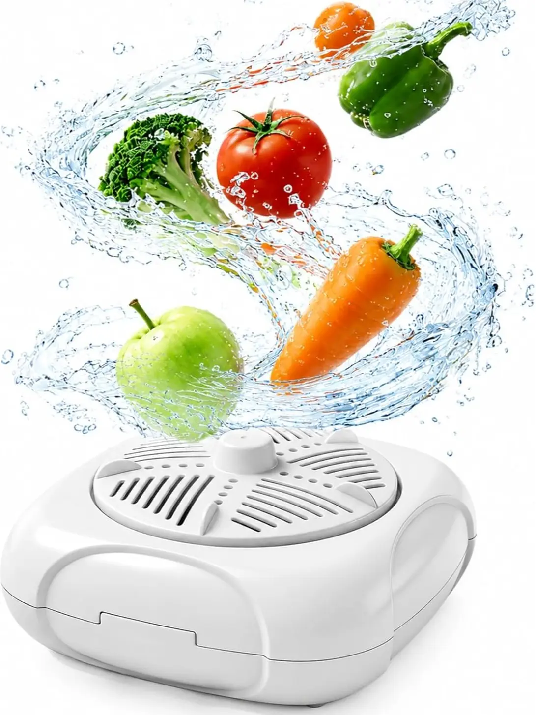 Ultrasonic Fruit & Vegetable Cleaner – Plug-in Ion Tech Washer for Berries, Rice, Produce – Easy to Use Veggie Washing Device
