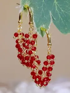 Elegant Crystal Beaded Chain Dangle High Quality Earrings, Unique Design Women's Party Jewelry, Fashionable Ladies' Ear Accessories