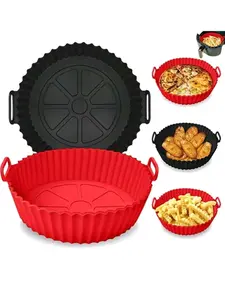Silicone Air Fryer Tray Pad & Baking Pad Non-Stick 3D Circular Design Resistant to 356°F High Temperatures Evenly Distributed Heat for Air Fryers & Ovens Kitchen Tools