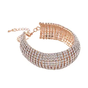 White Crystal Carpet Design Bracelet for Women Jewelry .50-9.50" Birthday Christmas Gifts